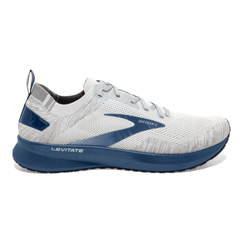 Men's Brooks Levitate 4, Grey/Oyster/Blue, 9.5 D Medium