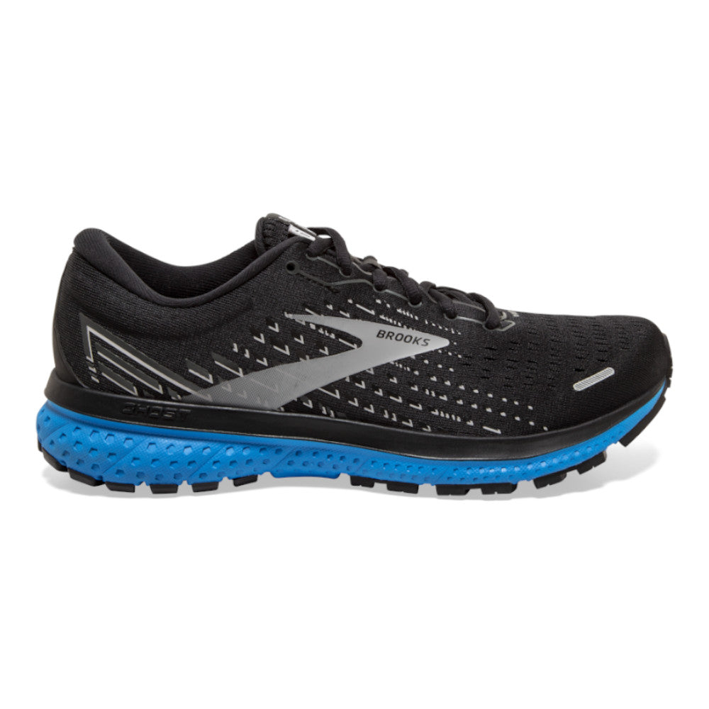 Men's Brooks Ghost 13, Black/Grey/Blue, 8 D Medium