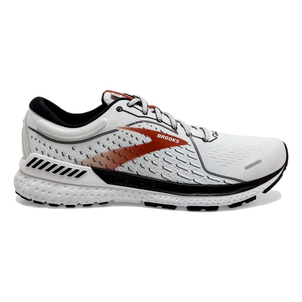 Men's Brooks Adrenaline GTS 21, White/Black/Orange, 8.5 D Medium