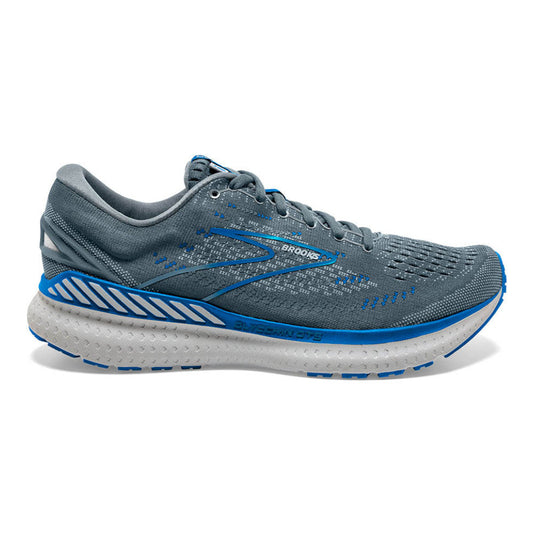 Men's Brooks Glycerin GTS 19, Quarry/Grey/Dark Blue, 10 D Medium