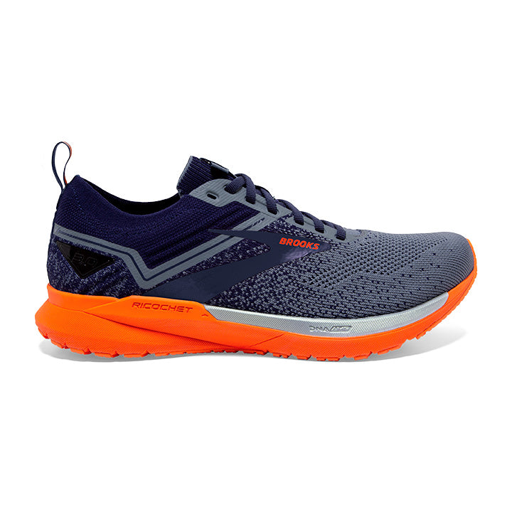 Men's Brooks Ricochet 3, Navy/Grey/Scarlet, 11.5 D Medium