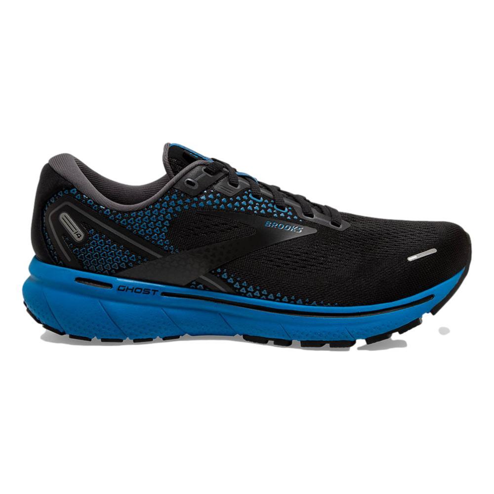 Men's Brooks Ghost 14, Black/Blackened Pearl/Blue, 10.5 2E Wide