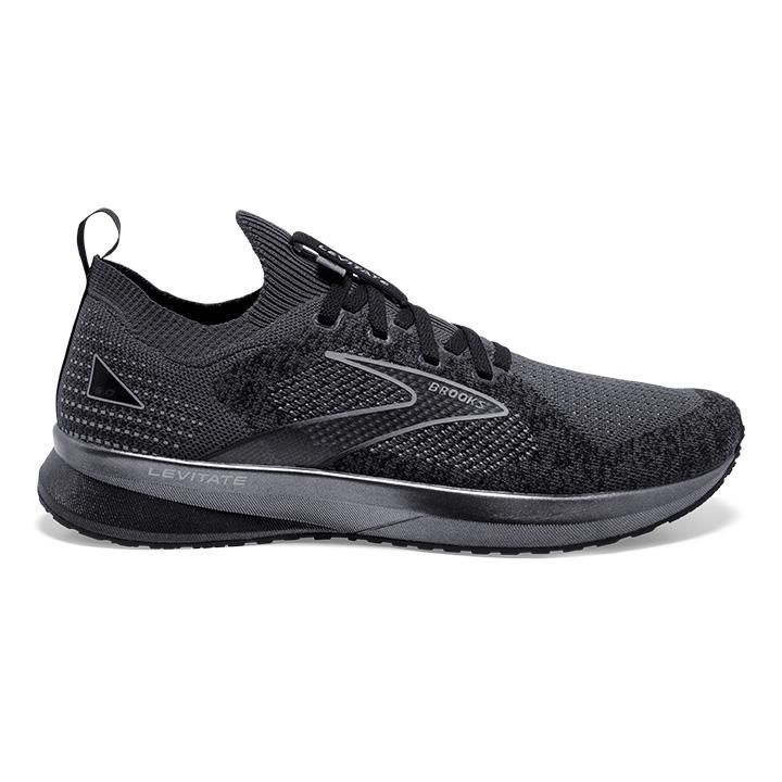 Men's Brooks Levitate Stealthfit 5, Black/Ebony/Grey, 9.5 D Medium