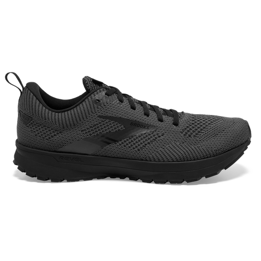 Men's Brooks Revel 5, Black/Ebony/Black, 10 D Medium
