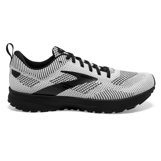 Men's Brooks Revel 5, White/Black, 13 D Medium