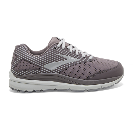 Women's Brooks Addiction Walker Suede, Shark/Alloy/Oyster, 9 2E Extra Wide