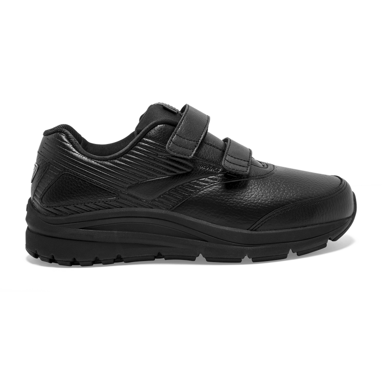 Women's Brooks Addiction Walker V-Strap 2, Black/Black, 7.5 2E Extra Wide