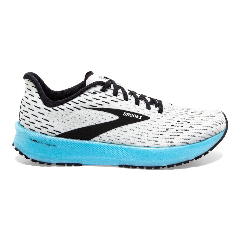 Women's Brooks Hyperion Tempo, White/Black/Iced Aqua, 11 B Medium