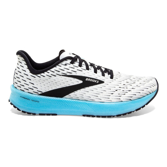 Women's Brooks Hyperion Tempo, White/Black/Iced Aqua, 6 B Medium