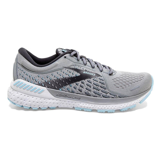 Women's Brooks Adrenaline GTS 21, Oyster/Alloy/Light Blue, 7 B Medium