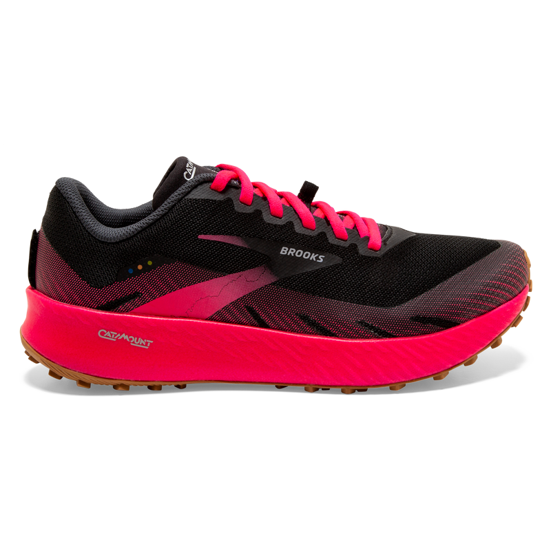 Women's Brooks Catamount, Black/Pink, 9.5 B Medium