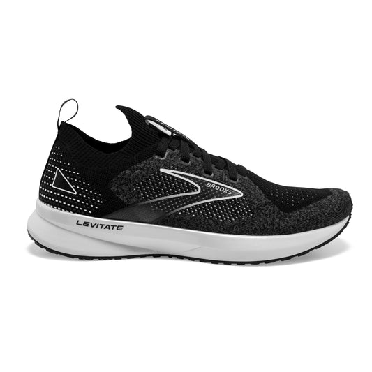 Women's Brooks Levitate Stealthfit 5, Black/Grey/White, 7 B Medium