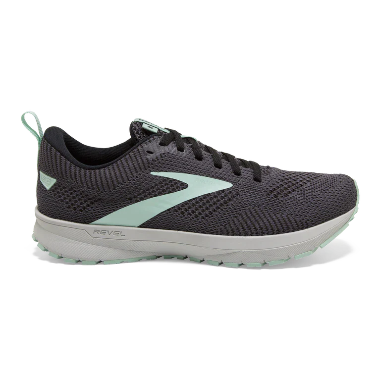 Women's Brooks Revel 5, Ebony/Black/Yucca, 7.5 B Medium