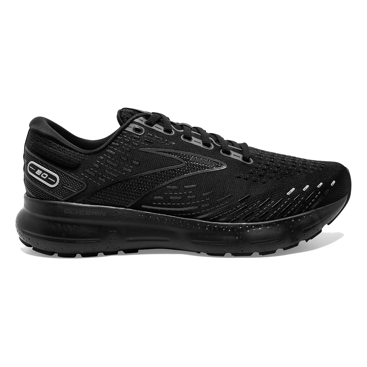 Women's Brooks Glycerin 20, Black/Black/Ebony, 9.5 B Medium