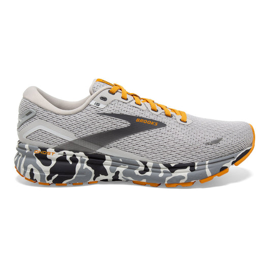 Women's Brooks Ghost 15, Blanc/Gray/Sunflower, 8.5 B Medium