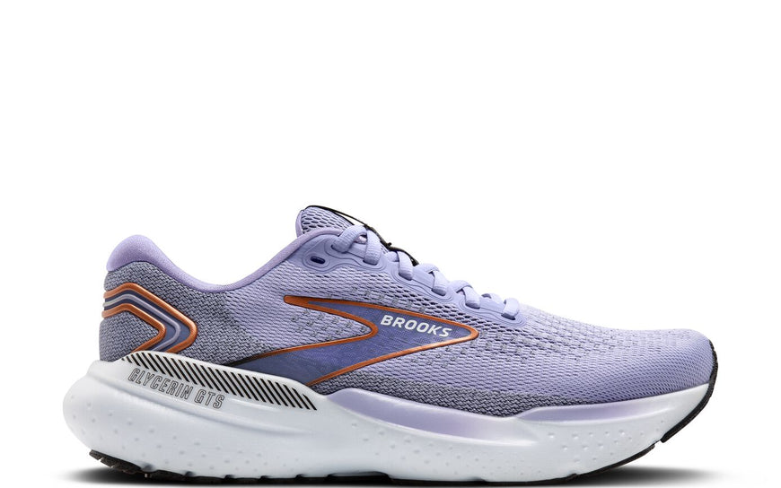 Women's Brooks Glycerin GTS 21, Lavender/Black/Copper, 9 B Medium