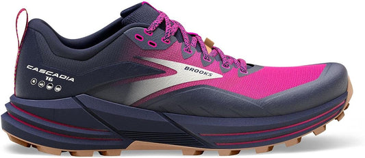 Women's Brooks Cascadia 16, Peacoat/Pink/Biscuit, 10 B Medium