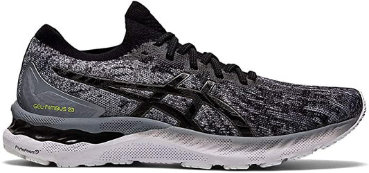 Men's Asics Gel-Nimbus 23 Knit, Sheet Rock/Black/Knit, 10 D Medium