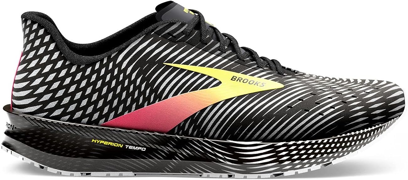 Men's Brooks Hyperion Tempo, Black/Pink/Yellow, 10 D Medium