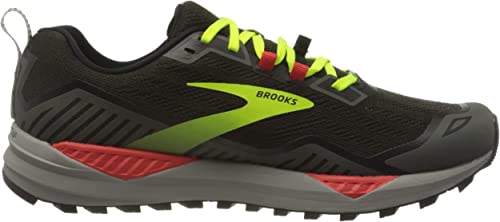 Men's Brooks Cascadia 15, Black/Raven/Cherry Tomato, 9.5 D Medium