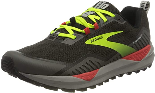 Men's Brooks Cascadia 15, Black/Cherry Tomato, 11 2E Wide