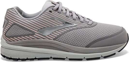 Women's Brooks Addiction Walker Suede, Alloy/Oyster/Peach, 7 D Wide