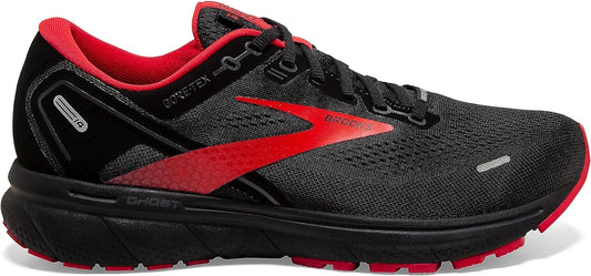 Men's Brooks Ghost 14 GTX, Black/Blackened Pearl/HighRisk, 9 D Medium