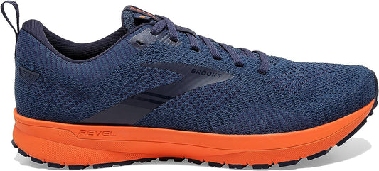 Men's Brooks Revel 5, Titan/Peacoat/Flame, 13 D Medium