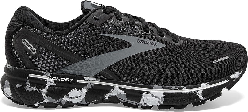 Men's Brooks Ghost 14, Black/Grey/White, 10.5 D Medium