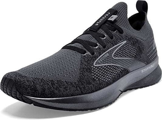 Men's Brooks Levitate Stealthfit 5, Black/Ebony/Grey, 12 D Medium