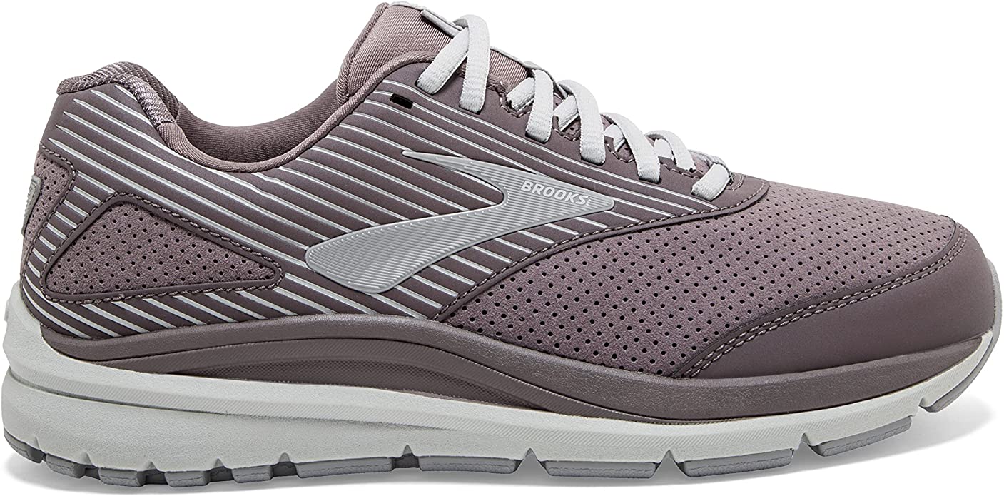 Women's Brooks Addiction Walker Suede, Shark/Alloy/Oyster, 9.5 B Medium