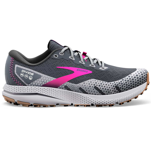 Women's Brooks Divide 3, Ebony/Grey/Pink, 6.5 B Medium