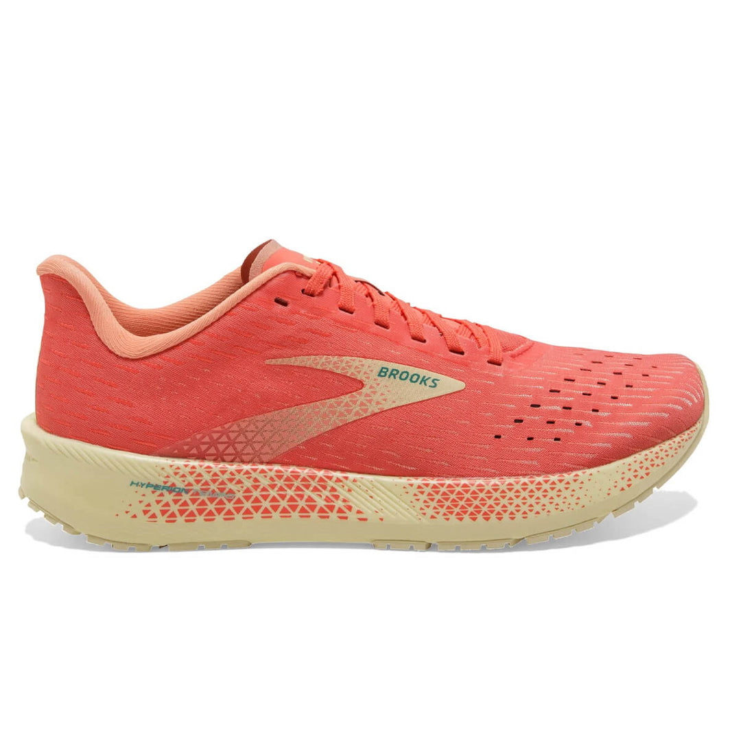 Women's Brooks Hyperion Tempo, Hot Coral/Flan/Fusion Coral, 9 B Medium
