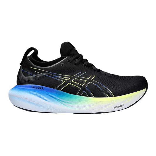 Men's Asics Gel-Nimbus 25, Black/Glow Yellow, 10.5 D Medium
