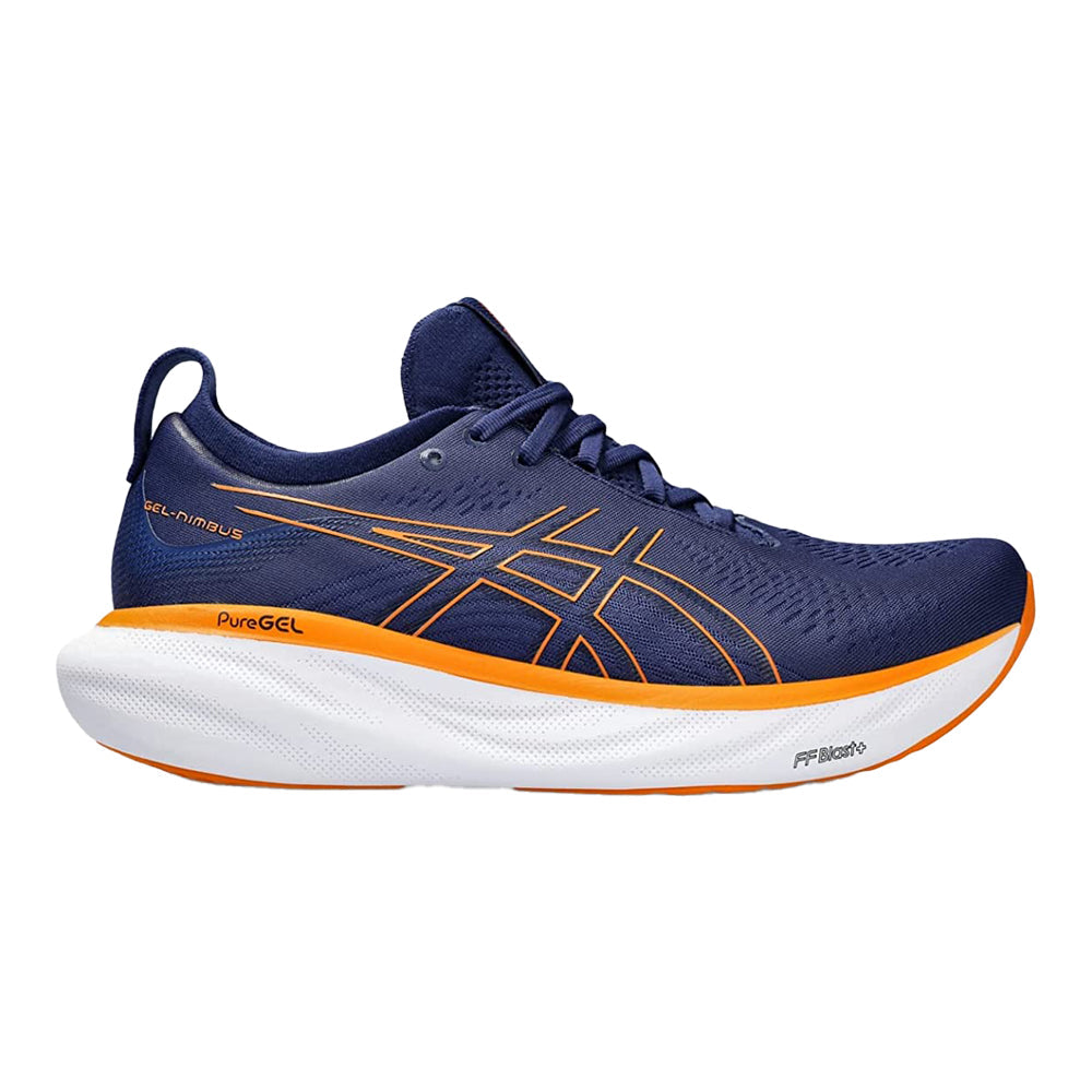 Men's Asics Gel-Nimbus 25, Deep Ocean/Bright Orange, 11.5 D Medium