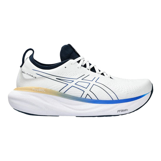 Men's Asics Gel-Nimbus 25, White/Illusion Blue, 9 D Medium