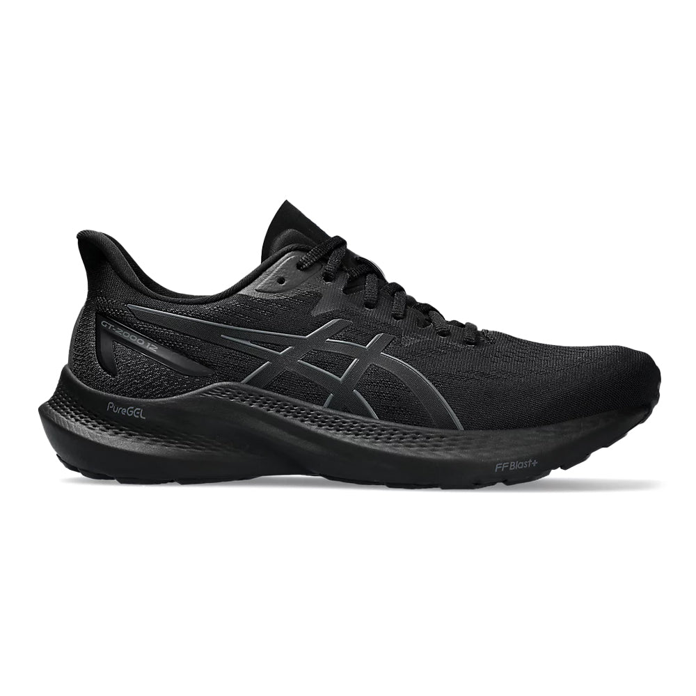 Men's Asics GT-2000 12, Black/Black, 8.5 D Medium