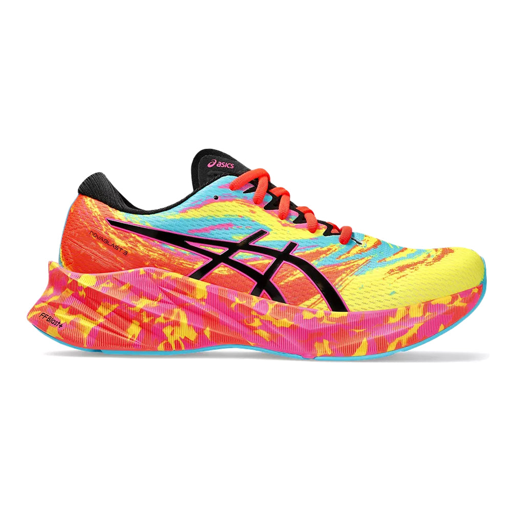 Men's Asics Novablast 3, Aquarium/Vibrant Yellow, 14 D Medium