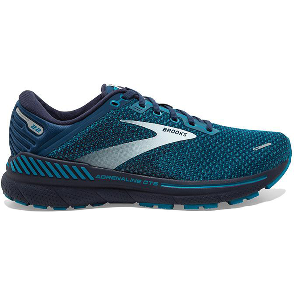 Men's Brooks Adrenaline GTS 22, Titan/Teal/Grey, 10.5 D Medium