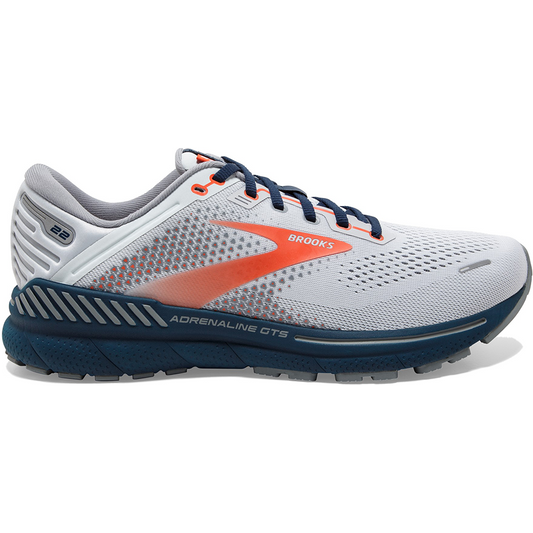 Men's Brooks Adrenaline GTS 22, Arctic/Red/Titan, 8 D Medium