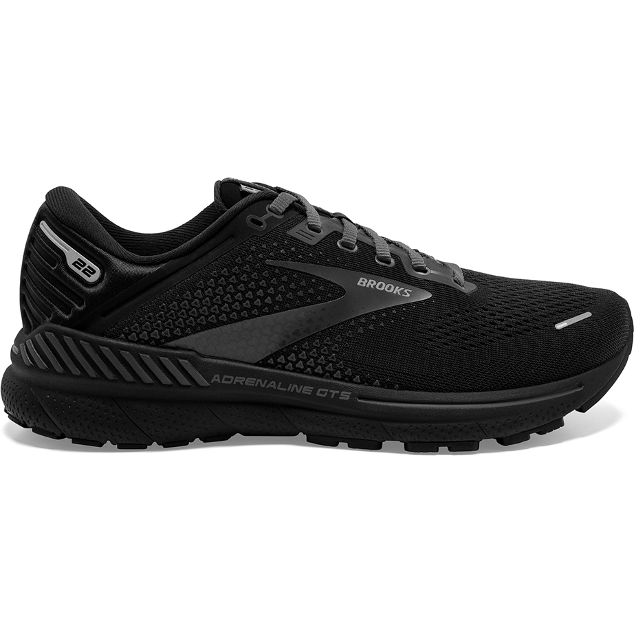 Men's Brooks Adrenaline GTS 22, Black/Black/Ebony, 9 D Medium