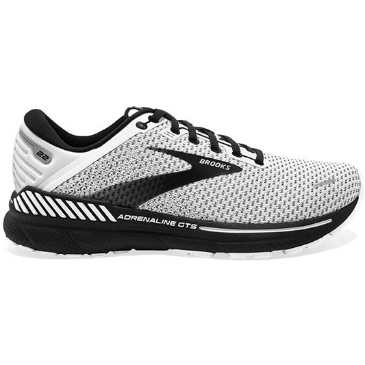 Men's Brooks Adrenaline GTS 22, White/Grey/Black, 9.5 2E Wide
