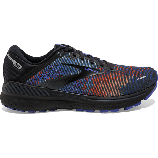 Men's Brooks Adrenaline GTS 22, Royal Blue/Black/Grey, 10.5 D Medium