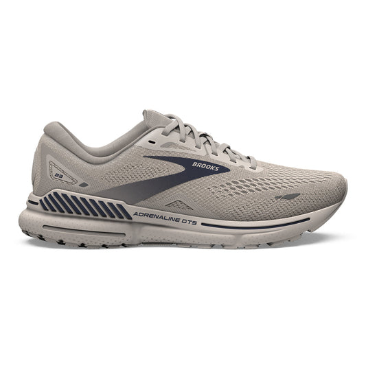 Men's Brooks Adrenaline GTS 23, Crystal Grey/Surf the Web/Grey, 9 D Medium
