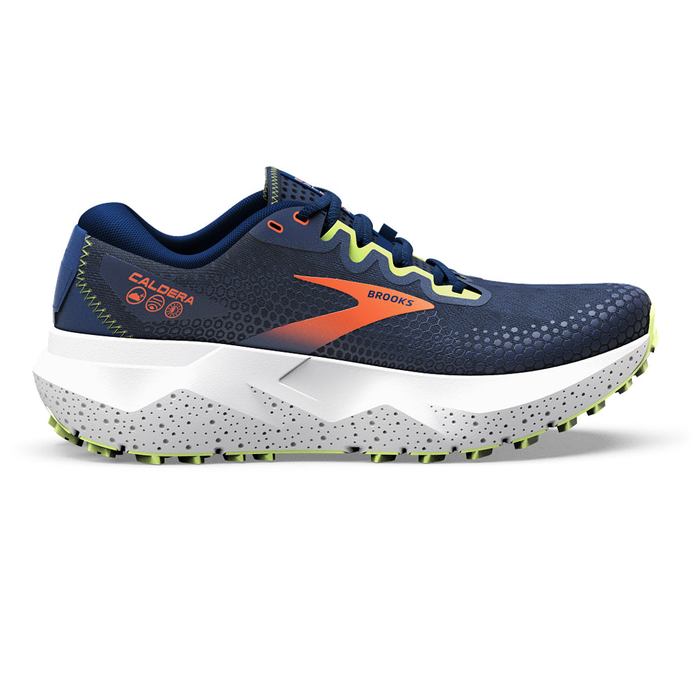 Men's Brooks Caldera 6, Navy/Firecracker/Sharp Green, 11.5 D Medium