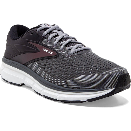 Men's Brooks Dyad 11, Blackened Pearl/Alloy/Red, 14 2E Wide