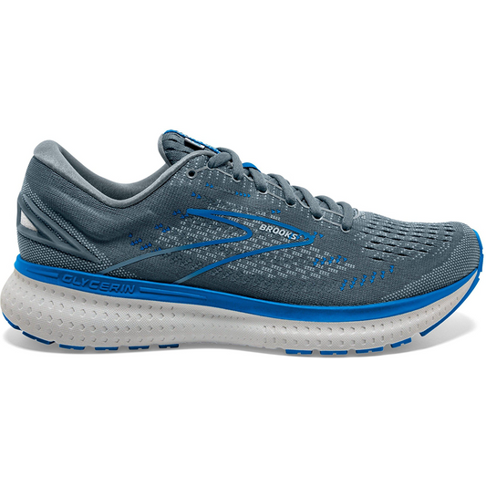 Men's Brooks Glycerin 19, Quarry/Grey/Dark Blue, 12 D Medium