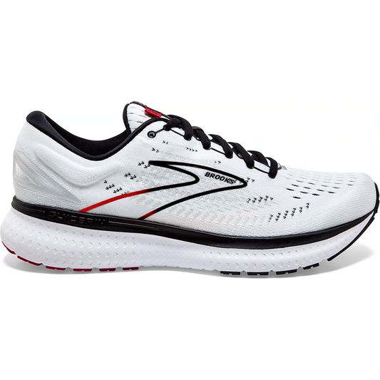 Men's Brooks Glycerin 19, White/Black/Red, 9.5 D Medium