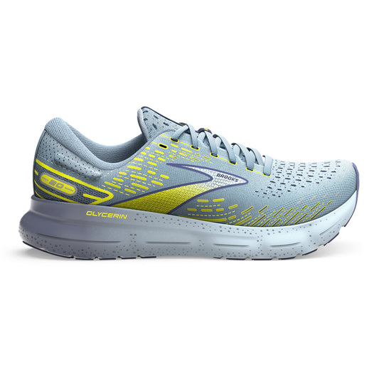 Men's Brooks Glycerin 20, Blue/Crown Blue/Sulphur, 8.5 D Medium