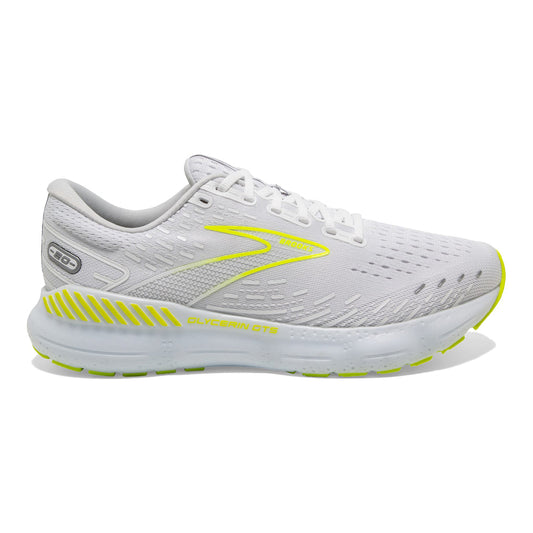 Men's Brooks Glycerin GTS 20, White/Nightlife, 8 D Medium